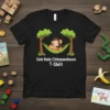 Cute Baby Chimpanzhanze T-Shirt with two baby chimpanzees sleeping in a hammock between trees