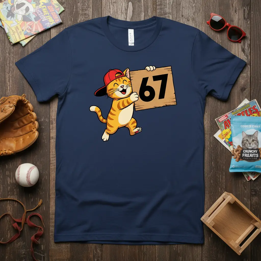 Cute Cat Number 67 Birthday T-Shirt Gift for Cat Lovers