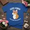 Cute Corgi With Flowers And Butterflies T-Shirt featuring a Corgi head adorned with a floral crown and butterflies
