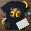 Monkey Sleeping on Pi Symbol eye-catching graphic design printed on comfortable cotton t-shirt
