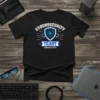Black t-shirt with "CYBERSECURITY TEART #WeAreTPx" text and a shield graphic featuring circuit board design