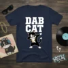 Dab Cat T-Shirt with a black and white cat doing the dab dance move, wearing sunglasses and a gold chain