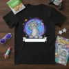 Dabbing Cat Cosmic eye-catching graphic design printed on comfortable cotton t-shirt