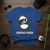 Dabbing Panda T-Shirt featuring a cartoon panda wearing sunglasses and performing a dab dance move. The text "DABBING PANDA" is
