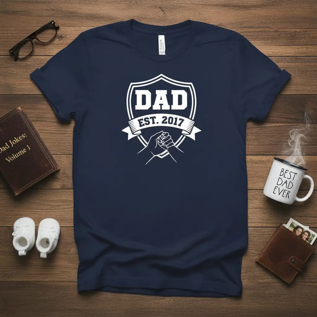 Dad Est. 2017 T-Shirt | First Time Dad Gift