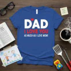 DAD I LOVE YOU text design featuring unique typography on quality t-shirt