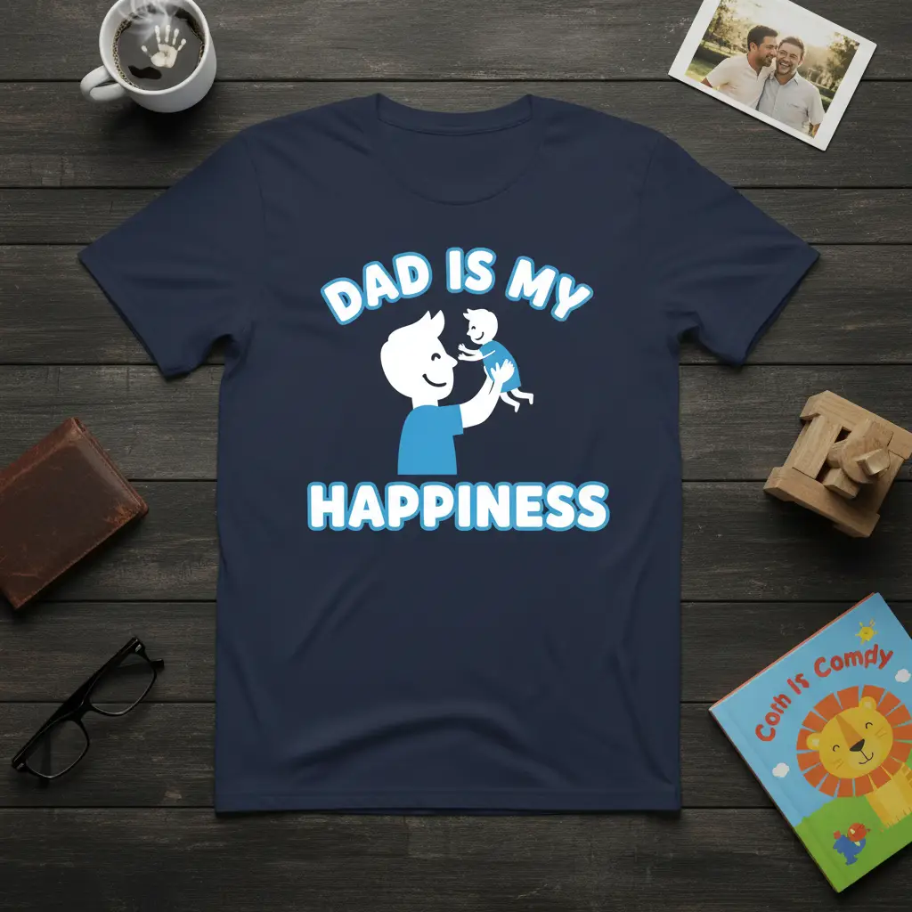 Dad Is My Happiness T-Shirt Best Father’s Day Gift