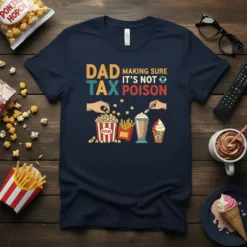 Dad Making Sure It's Not Tax Poison t-shirt with popcorn and ice cream graphic