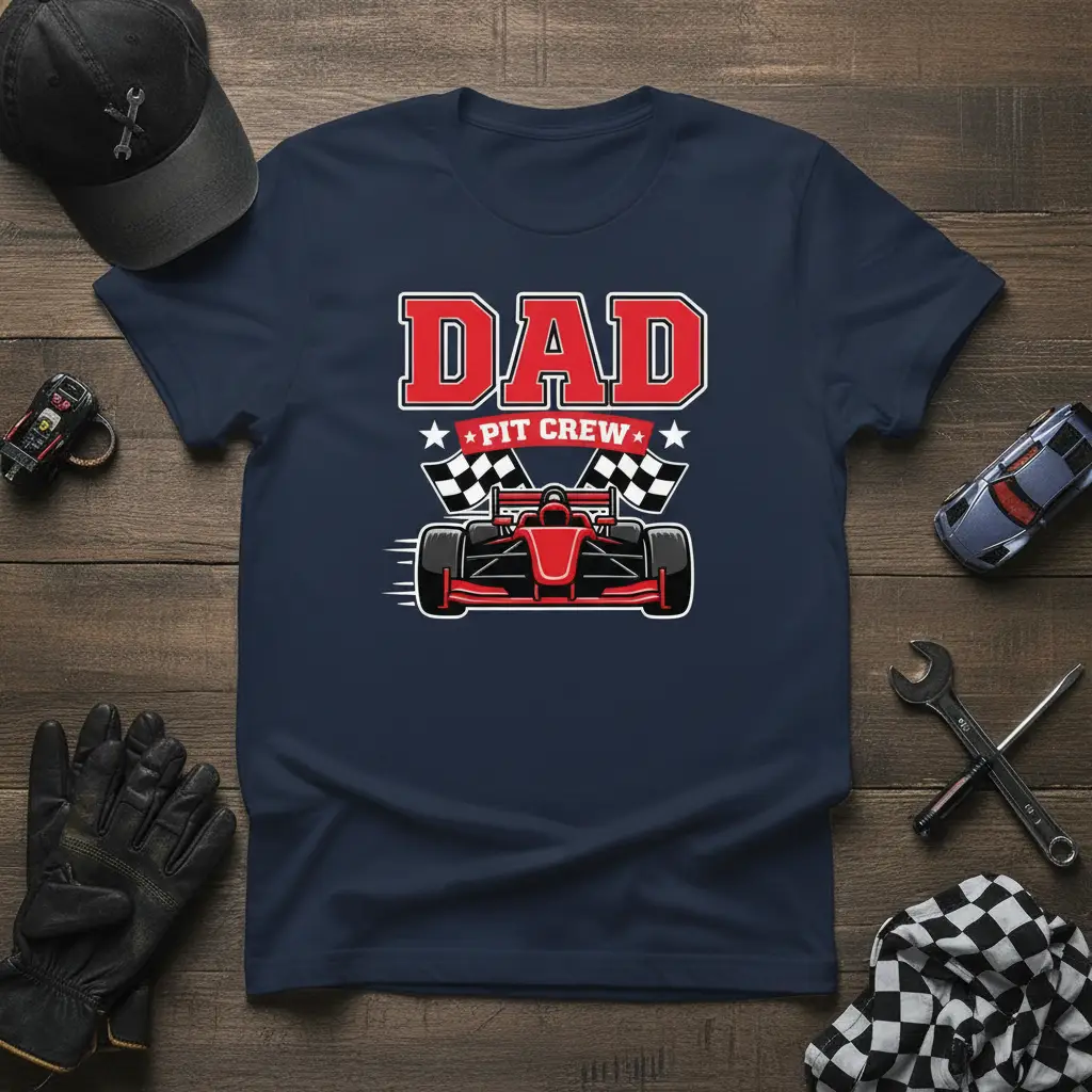 Dad Pit Crew Racing T-Shirt Father’s Day Gift for Him