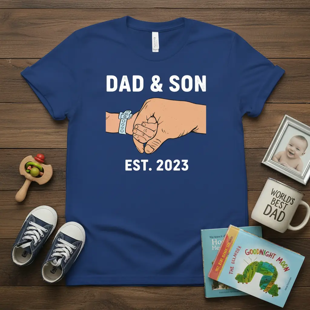 Dad & Son Est. 2023 First Year T-Shirt Gift