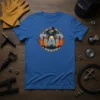 Dad Welder T-Shirt design featuring bold text "DAD" with a welder character and tools, perfect for Father's Day gift