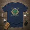 Navy t-shirt with "DAD A GOLFER'S LEGACY" text and golf club graphic