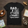 DAD A SON'S FIRST HERO A daughter's first LOVE text design on a black t-shirt, featuring stylized father-child graphics