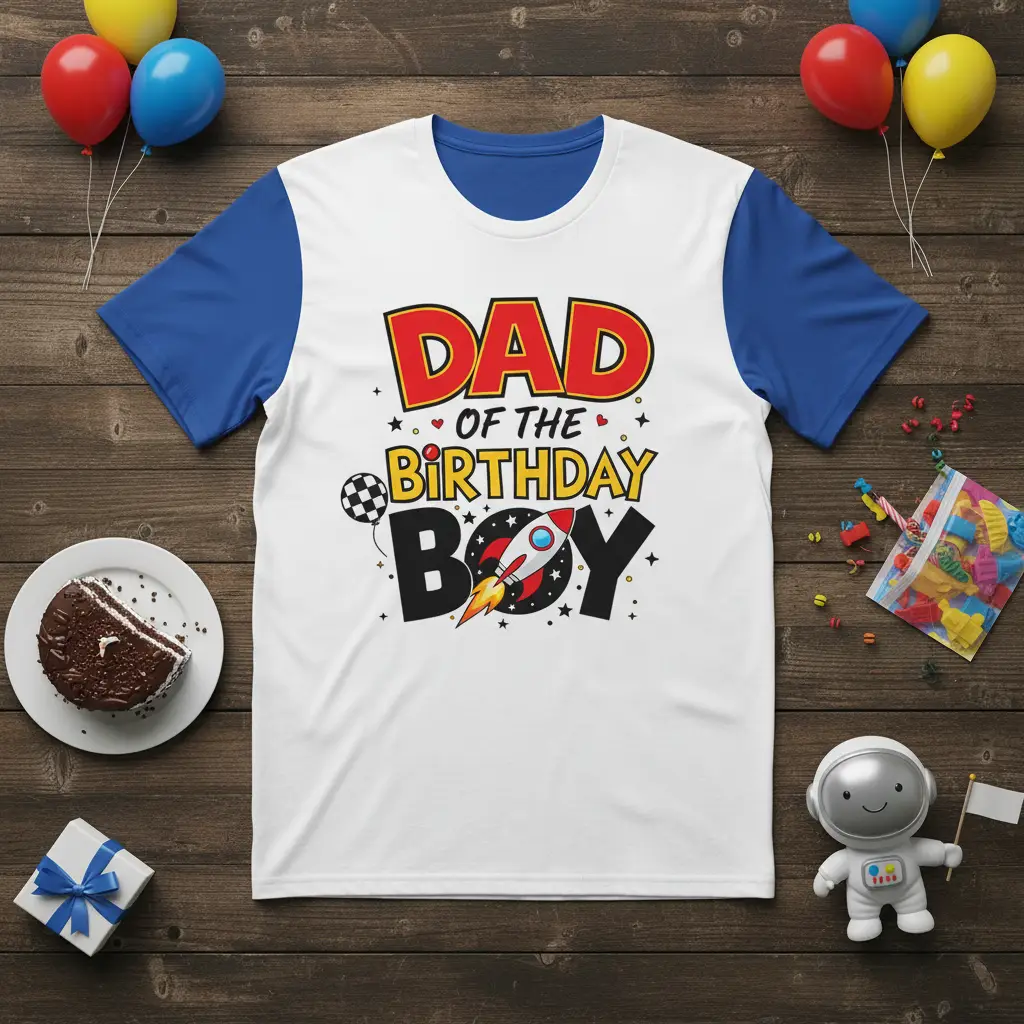 Dad of the Birthday Boy T-Shirt Fun Birthday Gift for Dads