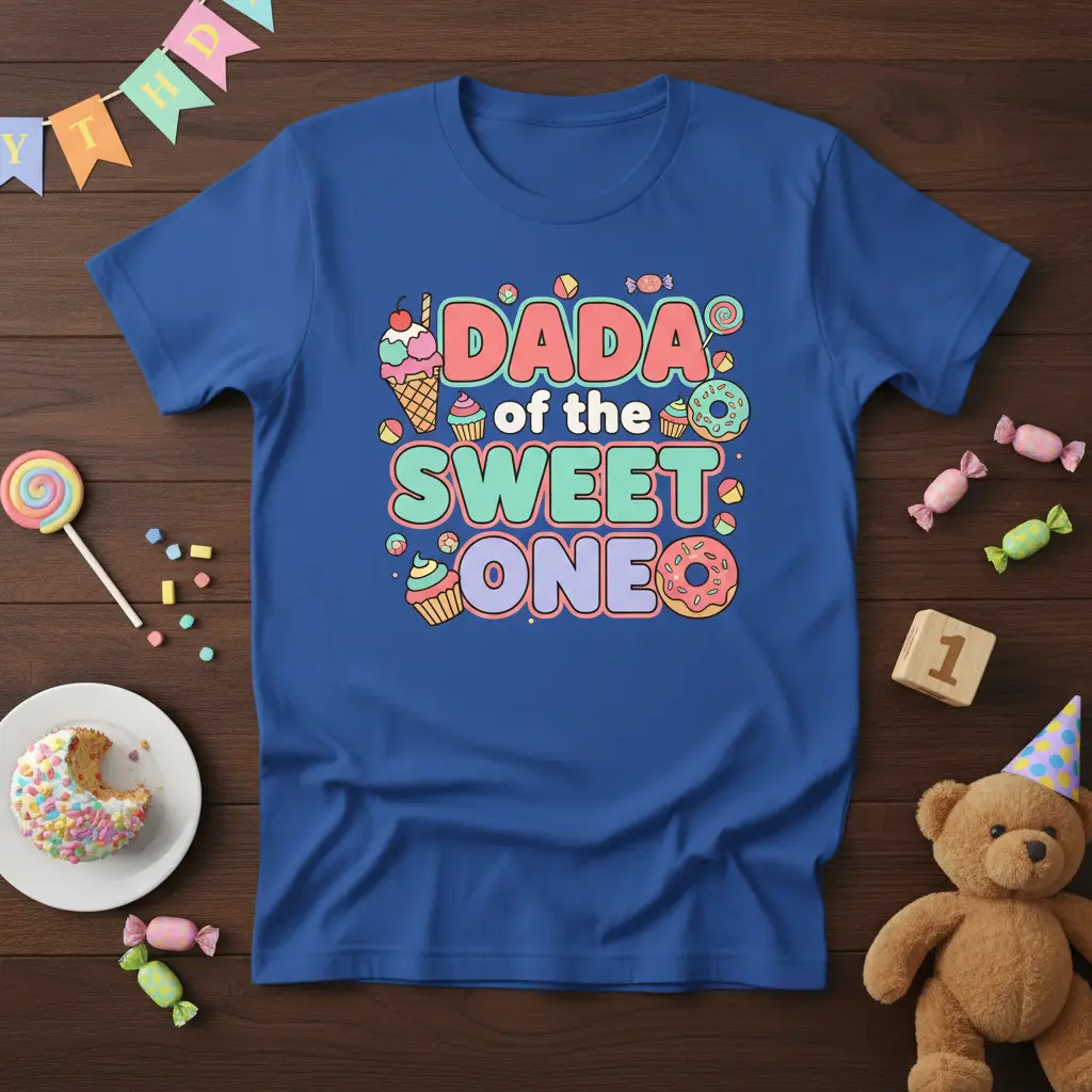 Dada of the Sweet One Birthday T-Shirt for First Birthday