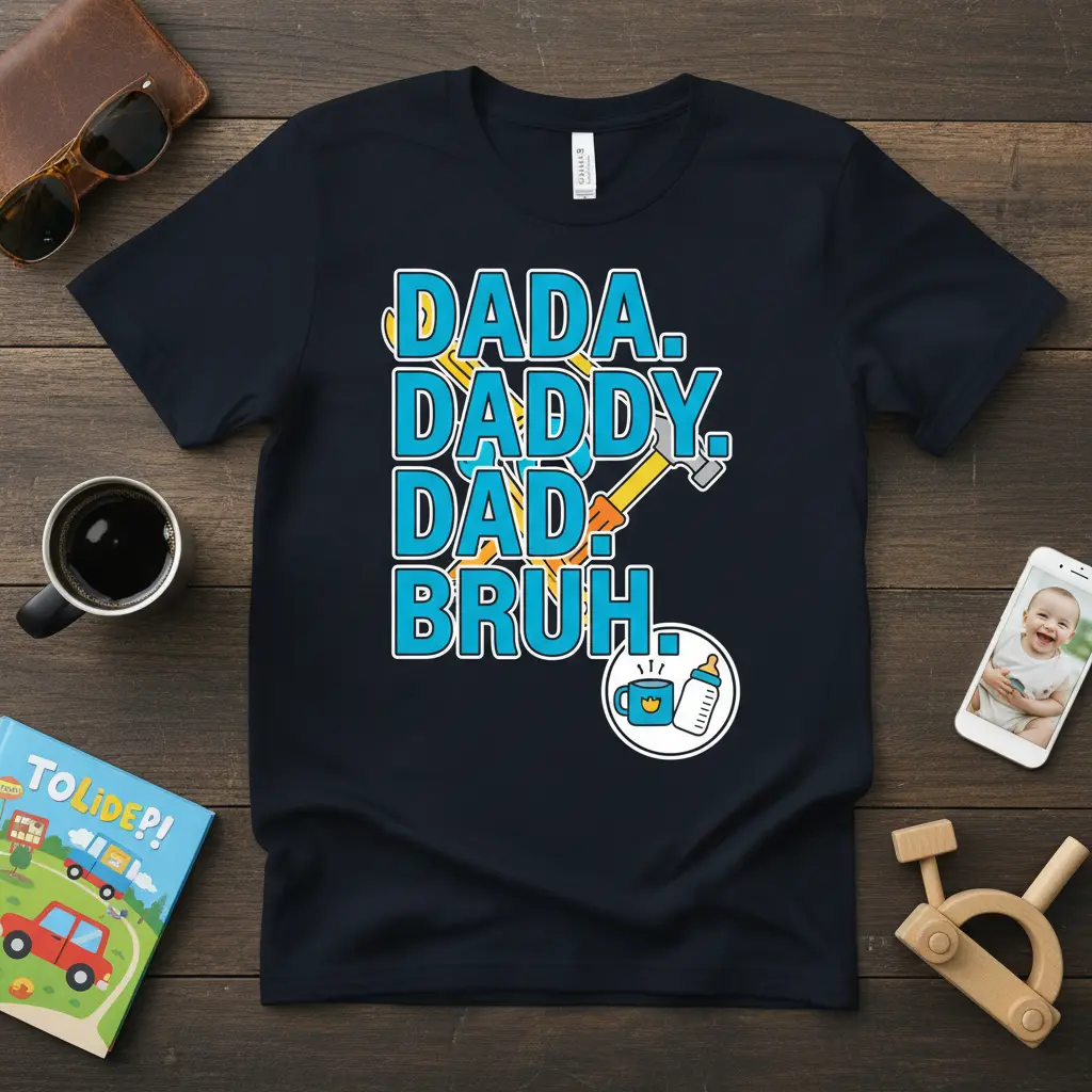 Dada. Daddy. Dad. Bruh. Funny Father’s Day T-Shirt