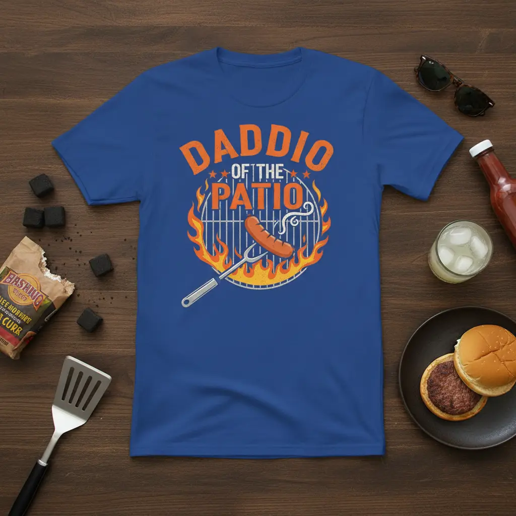 Daddio of the Patio Bbq Grill Master T-Shirt Gift