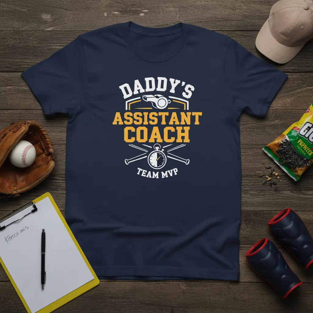 Daddy’s Assistant Coach Team Mvp Baseball Dad T-Shirt