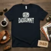 Dadgummit funny dad t-shirt with cowboy riding a bull graphic