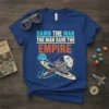 Damn the Man Save the Empire t-shirt with retro spaceship and planet graphic