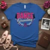Dance Grandma T-Shirt with glitter pink text, ballet slippers, musical notes, and dancer silhouettes