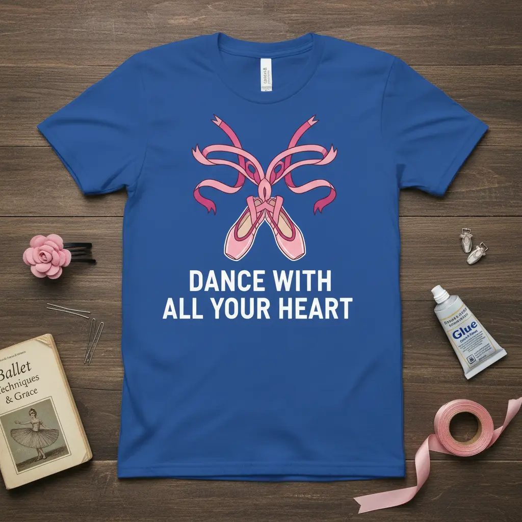 Dance With All Your Heart Ballet T-Shirt Gift for Dancers
