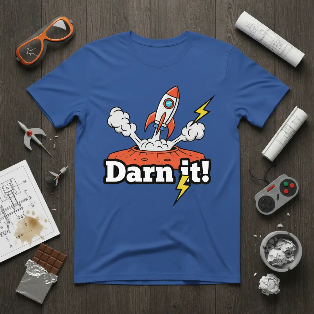 Darn It! Rocket Launch Funny Space T-Shirt Gift