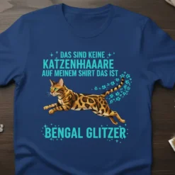 Das Sind Keine Katzenhaare Auf Meinem Shirt Das Ist Bengal Glitzer text with a running Bengal cat graphic