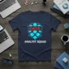 Data Analyst Squad t-shirt with red "DATA" and blue hexagonal graphic, featuring the text "ANALYST SQUAD" below