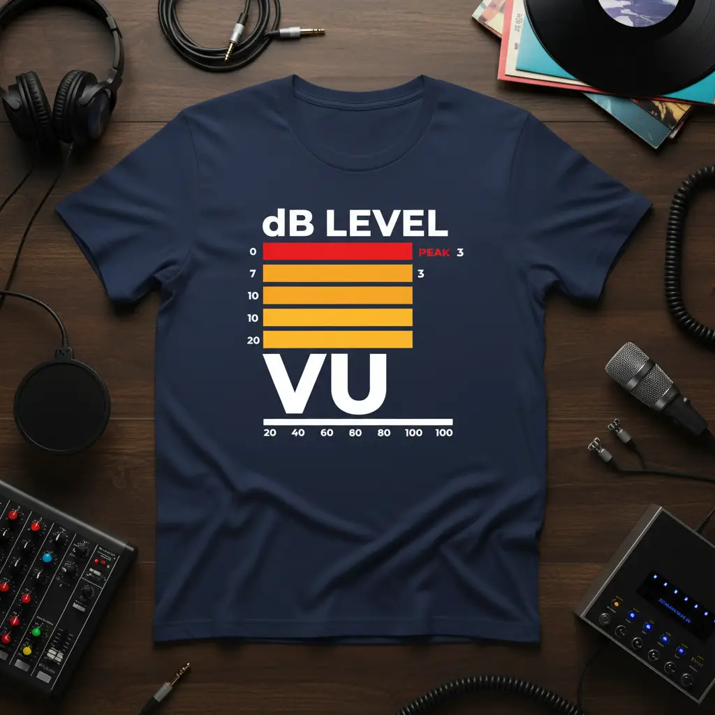 Db Level Vu Meter T-Shirt Audio Engineer Gift for Music Lovers