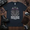 Death & Decay Cybercore Dreams T-Shirt with a cybernetic plague doctor mask graphic and gothic-inspired text
