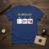 DeMolay Brotherhood T-Shirt featuring the word DeMolay and four icon progression stages, suitable for youth organization members