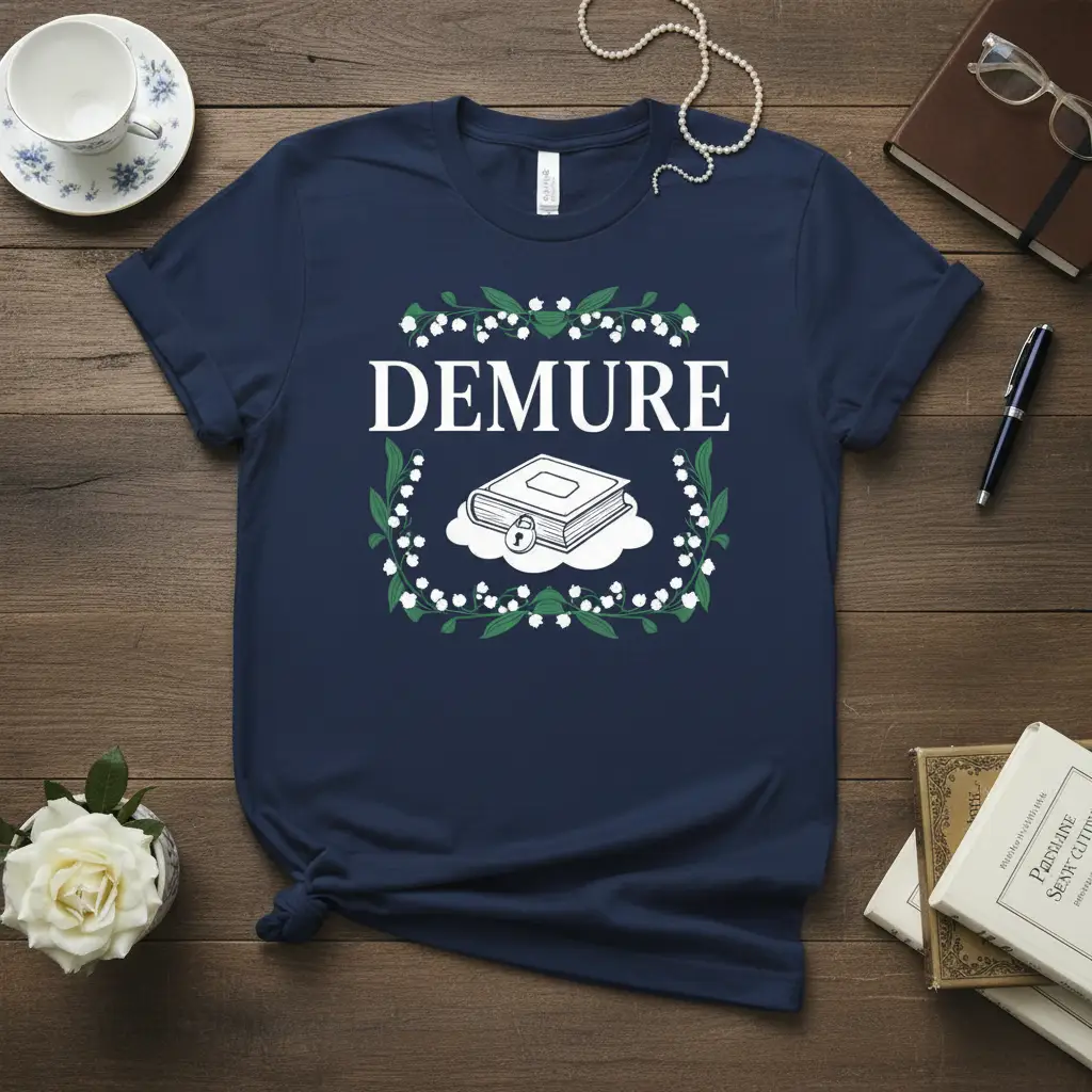 Demure Book Lover T-Shirt Literary Gift for Readers