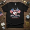 Dental Patriots Est. 1776 Freedom To Smile T-Shirt with patriotic tooth graphic and American flags