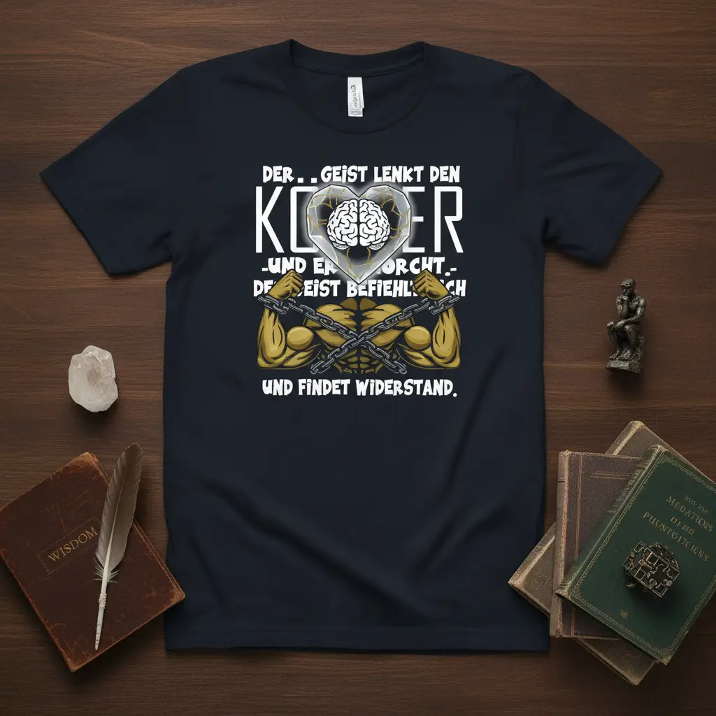 Der Geist Lenkt Den Körper T-Shirt Fitness Motivation Quote