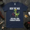 T-Shirt with German text "Der Tut Nix Der Will Nur Fahrrad Fahren" and a cartoon T-Rex riding a bicycle