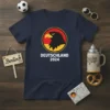 Navy t-shirt with DEUTSCHLAND 2024 text and a black eagle emblem in red and yellow circle