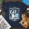 Diamond Painting with My Cat is My Therapy t-shirt featuring a cute cat doing diamond painting