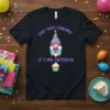 Did You Gnome It's My Birthday t-shirt with a cute gnome holding a gift and a cupcake graphic