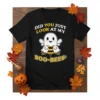 Did you just look at my boo-bees? Halloween t-shirt with ghost and bee design, yellow and white text, black shirt