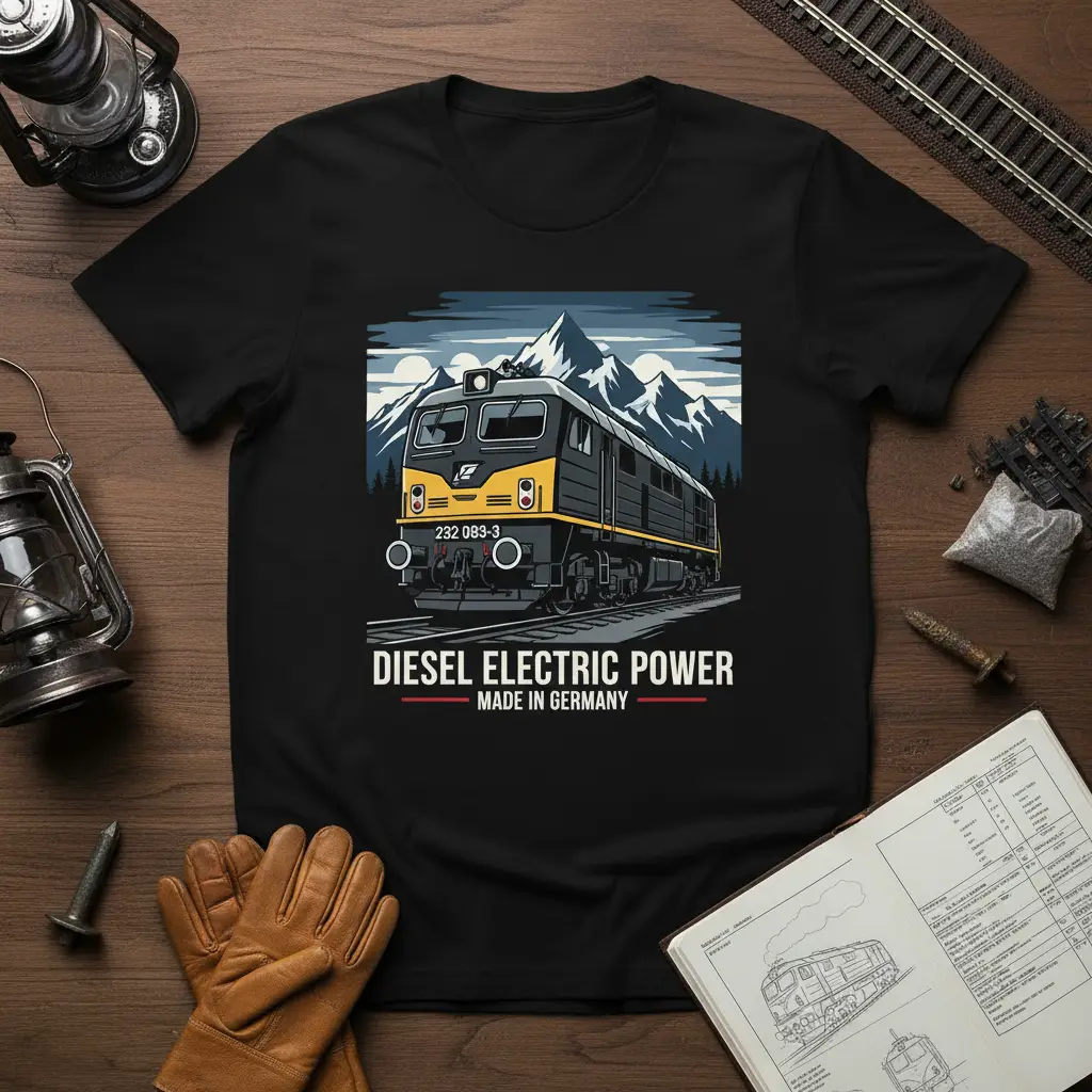 Diesel Electric Power Made in Germany Train T-Shirt