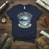Difficult Roads Often Lead to Beautiful Destinations quote t-shirt with mountain and ocean graphic