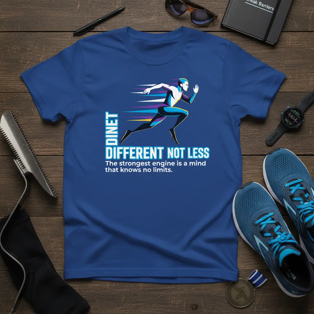 Dinet Different Not Less Runner T-Shirt Motivational Mind