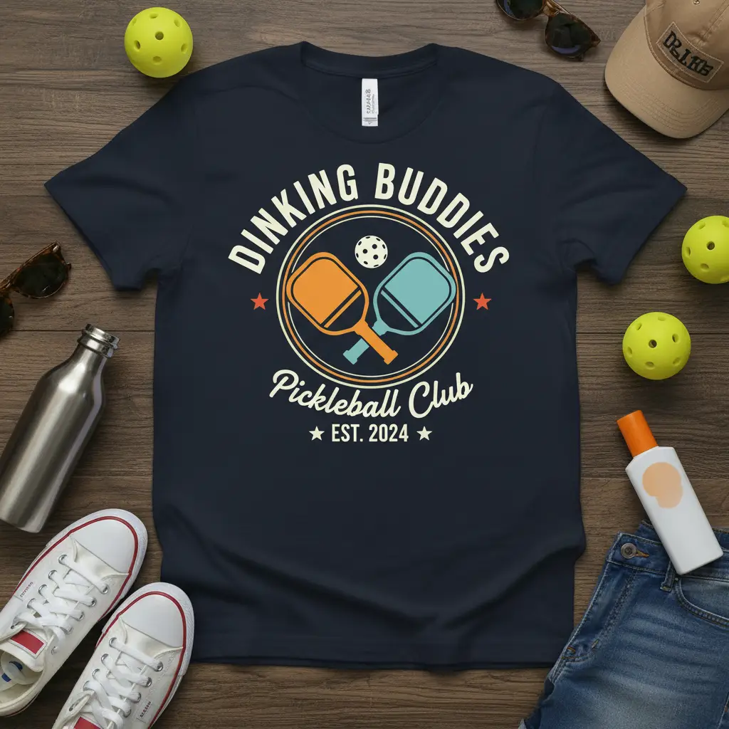 Dinking Buddies Pickleball Club T-Shirt Fun Court Game Gift
