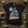 Dirt Don't Hurt Kid Moto Life t-shirt featuring a young rider on a dirt bike in action