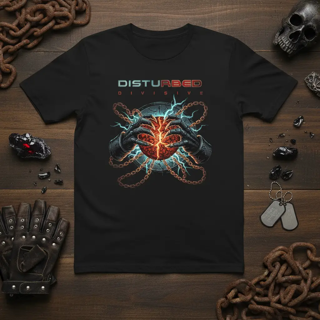 Disturbed Divisive Band T-Shirt for Rock Music Fans