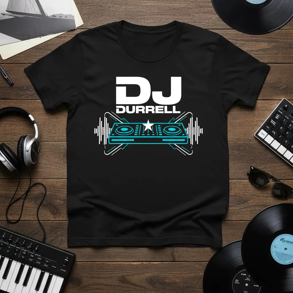 Dj Durrell Turntable T-Shirt Music Lover Gift Idea
