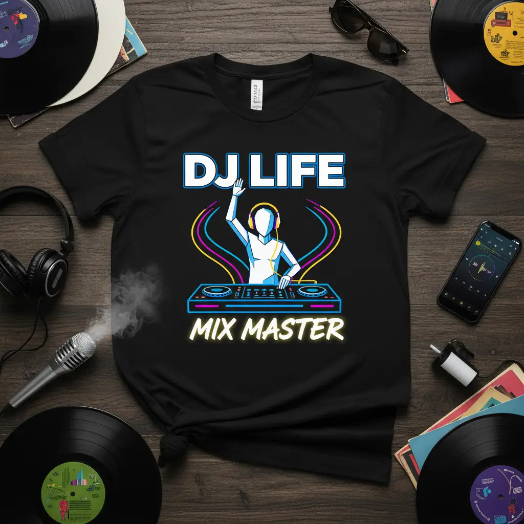Dj Life Mix Master T-Shirt Gift for Djs & Music Lovers