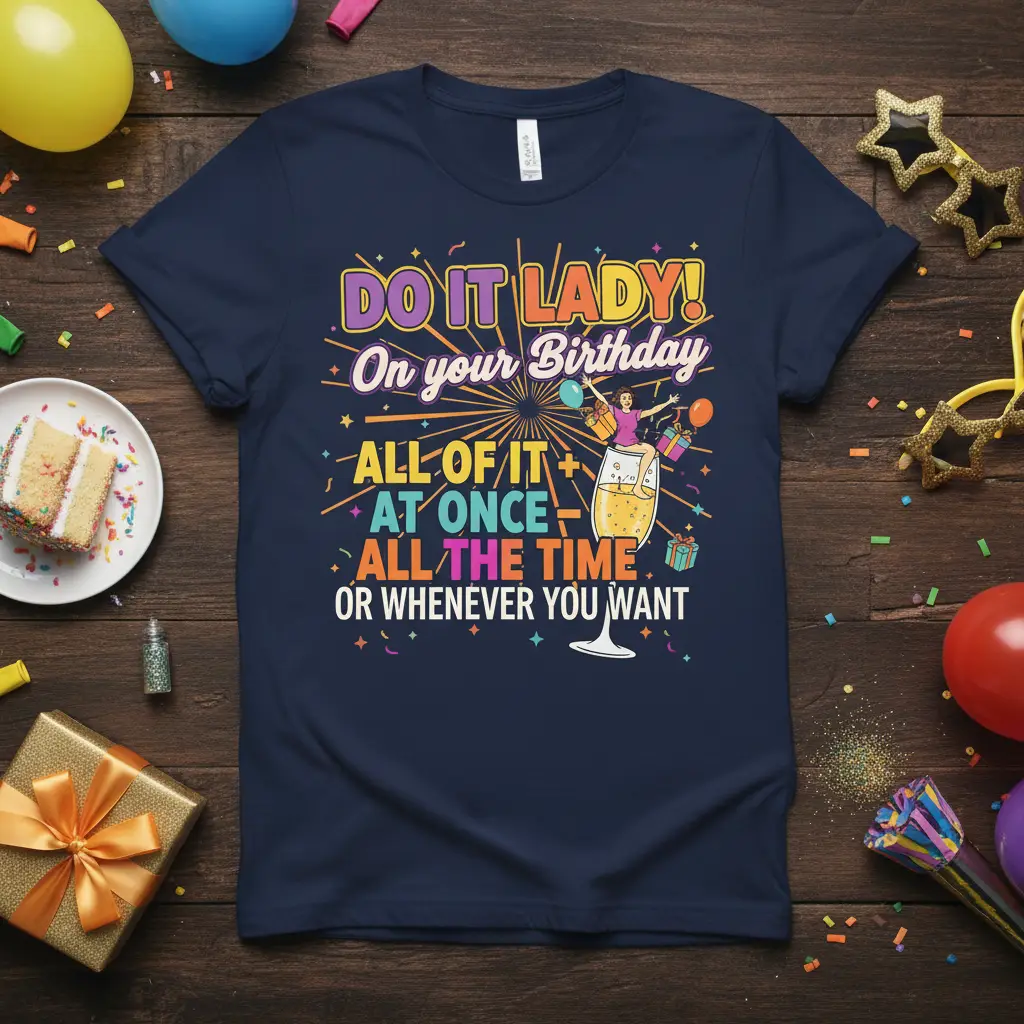 Do It Lady! on Your Birthday Celebration Tee Fun Gift for Her