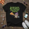T-shirt with text "Do Not Invite Me To Afters I Have No Self Control" featuring a cartoon owl eating pizza